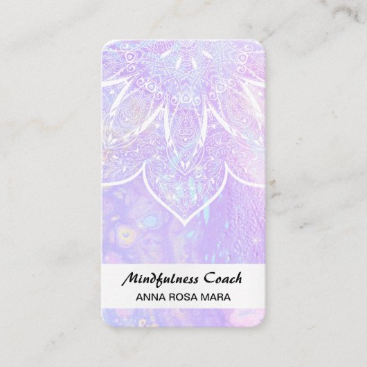 Carte De Visite *~* Pastel Code QR Abstrait Mandala Foil AP2 (Devant)