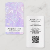 Carte De Visite *~* Pastel Code QR Abstrait Mandala Foil AP2 (Devant / Derrière)