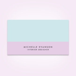 Carte De Visite Pastel Colorblock violet et Aqua bleu minimaliste