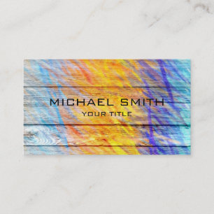Carte De Visite Pastel Coloré sur bois #6