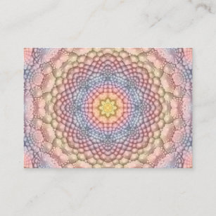 Carte De Visite Pastel Colors Vintage Kaleidoscope fractal