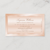 Carte De Visite Pastel Coral Rose avec Monogramme Élégant et moder (Dos)