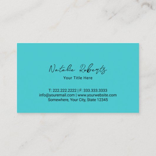 Carte De Visite Pastel Cupcake Sweet Bakery & Pastry Turquoise (Dos)