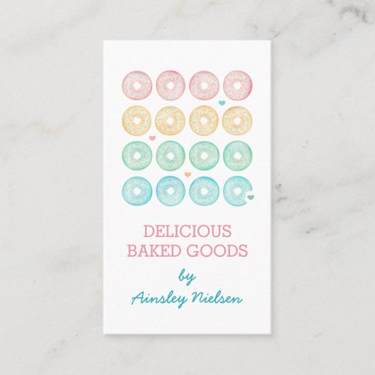 Carte De Visite Pastel Donuts | Boulangerie (Devant)
