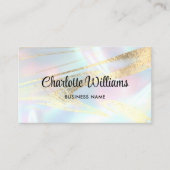 Carte De Visite Pastel Faux Holographique Élégant Pastel Opal (Devant)