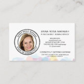 Carte De Visite *~* Pastel Feather NOTARY PHOTO Pen Signant Agent  (Dos)