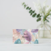 Carte De Visite Pastel feuilles (Debout devant)