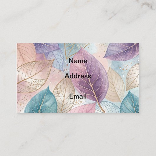 Carte De Visite Pastel feuilles (Dos)