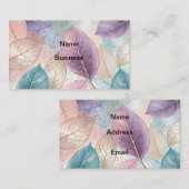 Carte De Visite Pastel feuilles (Devant / Derrière)
