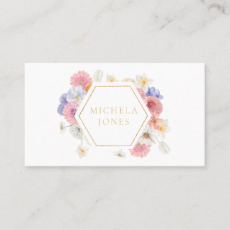 Carte De Visite Pastel Floral Femmes Élégant Designer Stylist Busi