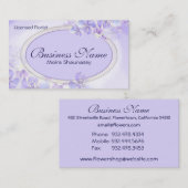 Carte De Visite Pastel Floral Violet (Devant / Derrière)