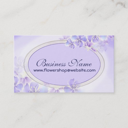 Carte De Visite Pastel Floral Violet (Devant)