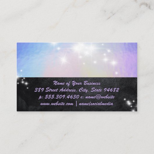 Carte De Visite Pastel Foil | Texture noire | Éclairage (Dos)