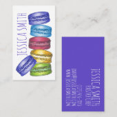 Carte De Visite Pastel French Macaron Cookies Boulangerie Pâtisser (Devant / Derrière)