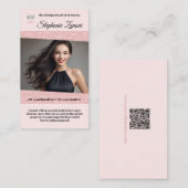 Carte de visite Pastel Glitz Pageant | Code QR (Devant / Derrière)