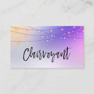 Carte De Visite *~* Pastel Gold String Lights Clairvoyant Reader