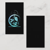 Carte De Visite Pastel Goth Moon Aesthetic Flower (Devant / Derrière)