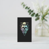 Carte De Visite Pastel Goth Moon Crâne gothique Wicca Crescent Mot (Debout devant)