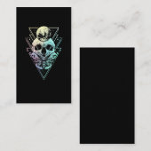 Carte De Visite Pastel Goth Moon Crâne gothique Wicca Crescent Mot (Devant / Derrière)
