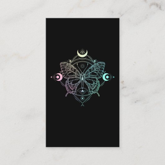 Carte De Visite Pastel Goth Moon Gothic Wicca Crescent Butterfly (Devant)