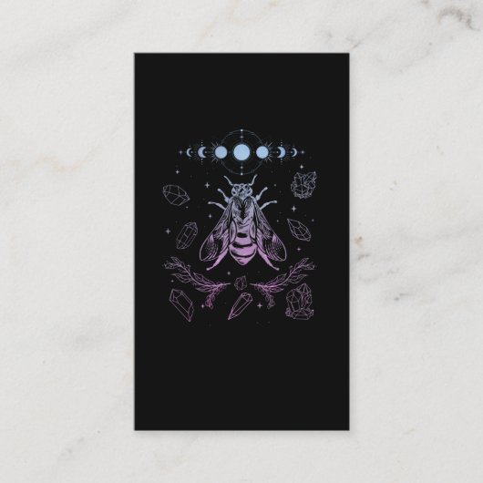 Carte De Visite Pastel Goth Moon Insect Gothique Wicca Crescent Be (Devant)