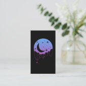 Carte De Visite Pastel Goth Moon Kawaii Aesthetic Stars Crescent (Debout devant)