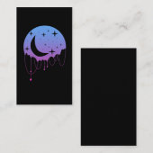 Carte De Visite Pastel Goth Moon Kawaii Aesthetic Stars Crescent (Devant / Derrière)