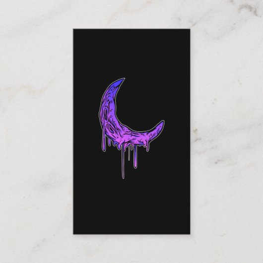 Carte De Visite Pastel Goth Moon Kawaii Croissant Déplaisant (Devant)