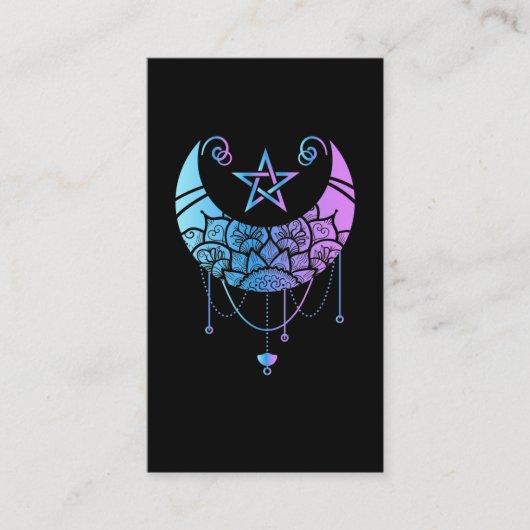 Carte De Visite Pastel Goth Moon Satan Crescent Witchy (Devant)
