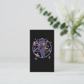 Carte De Visite Pastel Goth Moon Wiccan Animal Cat (Debout devant)