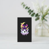 Carte De Visite Pastel Goth Moon Wiccan Animal Cat Crâne (Debout devant)