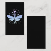 Carte De Visite Pastel Goth Moth Moon Wiccan Crescent Crâne (Devant / Derrière)
