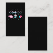 Carte De Visite Pastel Goth Skull Moon Kawaii Make Up Witch (Devant / Derrière)