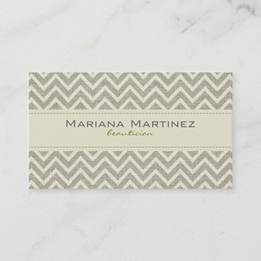 Carte De Visite Pastel Green Retro Chevron Motif Linge Texture (Devant)