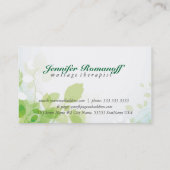 Carte De Visite Pastel Green & White Nature Design Spa naturel (Dos)
