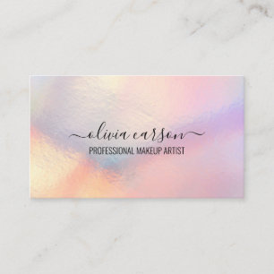 Carte De Visite Pastel Holographe maquillage de cheveux
