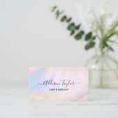 Carte De Visite Pastel Holographic Gold Parties scintillant (Debout devant)