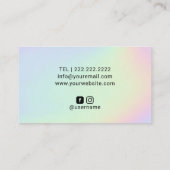 Carte De Visite Pastel Holographic Parties scintillant Drivers Bea (Dos)