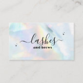 Carte De Visite Pastel Holographique Arc-en-ciel Lashes Profession (Devant)