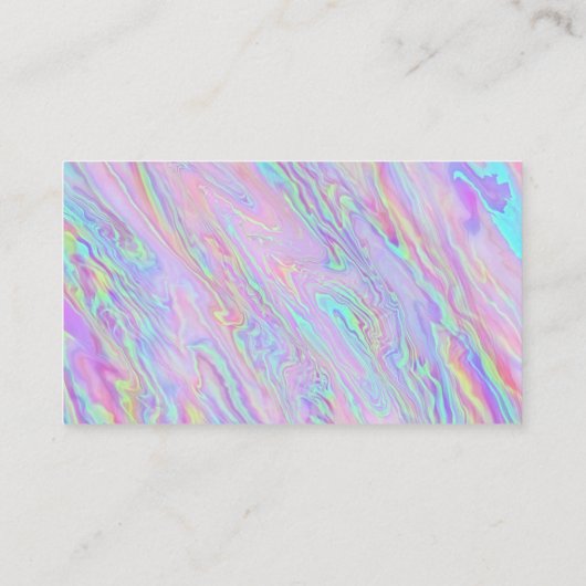 Carte De Visite Pastel Holographique Iridescgraphique | Code QR (Dos)