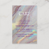 Carte De Visite Pastel Iridescent Marble Cake Care  (Dos)