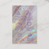 Carte De Visite Pastel Iridescent Marble Cake Care  (Devant)