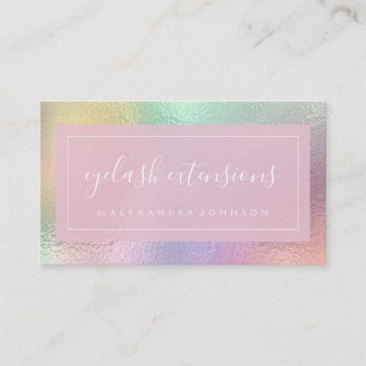Carte De Visite Pastel Iridescente Huile Eyelash Extensions Lashes (Devant)