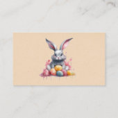 Carte De Visite Pastel Lapin de Pâques et Raffin de couche d'oeufs (Dos)