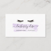 Carte De Visite Pastel Lavender Purple Aquarelle Lash Services (Devant)