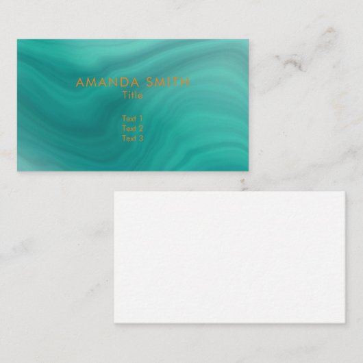 Carte De Visite Pastel Light Turquoise Abstrait (Devant / Derrière)