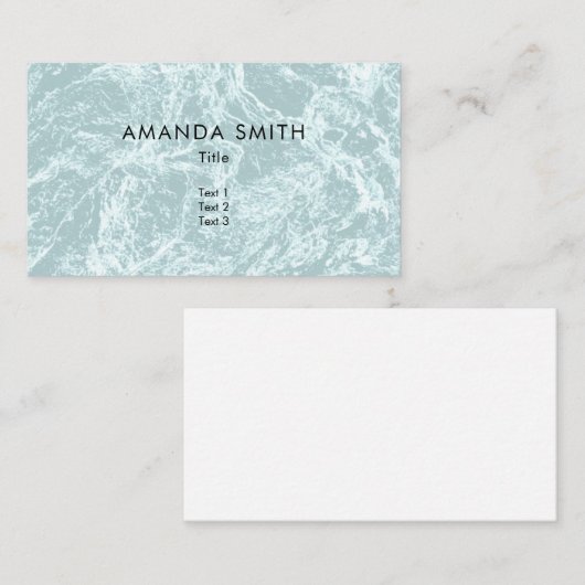 Carte De Visite Pastel Light Turquoise Abstrait (Devant / Derrière)