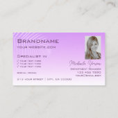 Carte De Visite Pastel Lilac Gradient Palm Leaf Logo et photo (Dos)