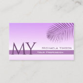 Carte De Visite Pastel Lilac Gradient Palm Leaf Monogramme et phot (Devant)