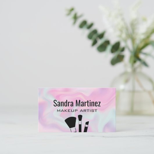 Carte De Visite Pastel Liquid Arrière - plan (Debout devant)